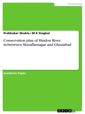 cover image of Conservation plan of Hindon River in-between Muzaffarnagar and Ghaziabad